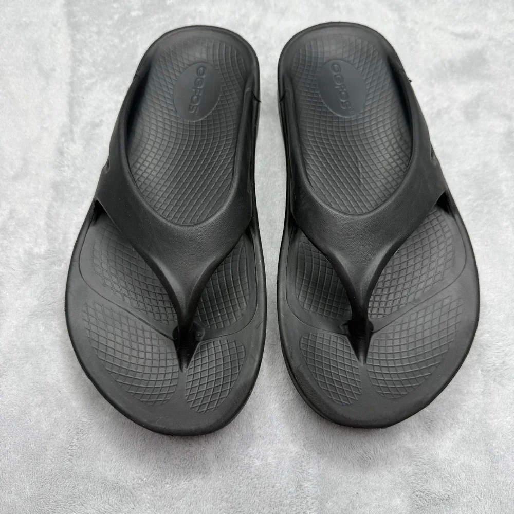 Oofos Ooriginal Recovery Sandals Unisex Black M5-W7 EU 38 Comfort Washable Beach